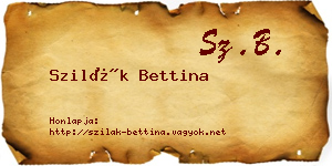 Szilák Bettina névjegykártya